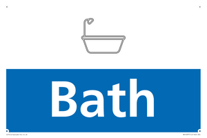 Bath Illustrated Dementia Friendly Sign NHS Style Blue